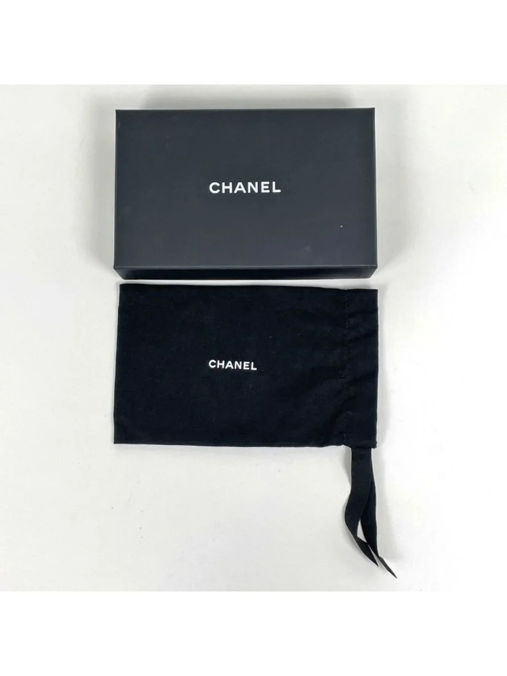 Chanel CC Logo Pouch Quilted Caviar Leather Black